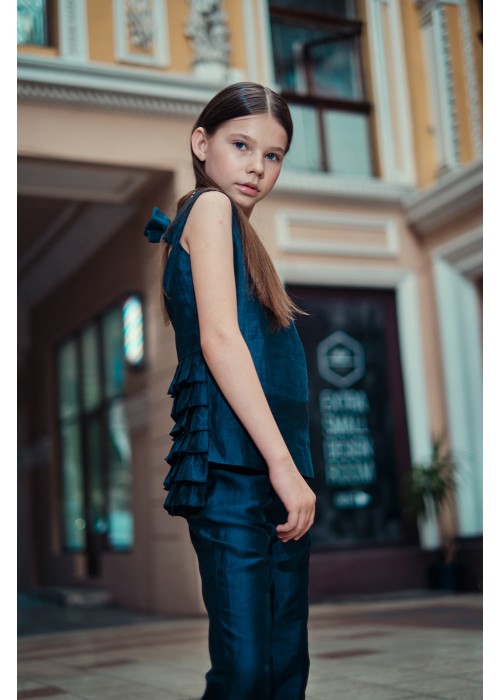 Suit navy linen