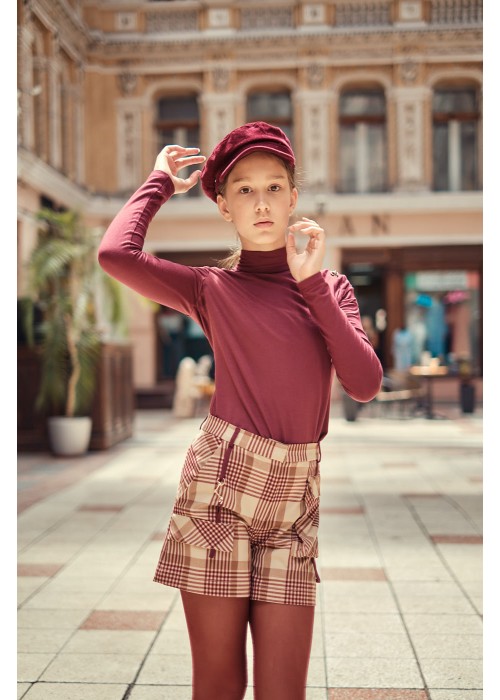 Shorts "Caramel" cage bordo