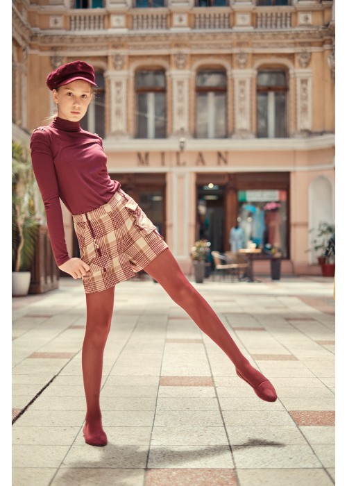 Shorts "Caramel" cage bordo