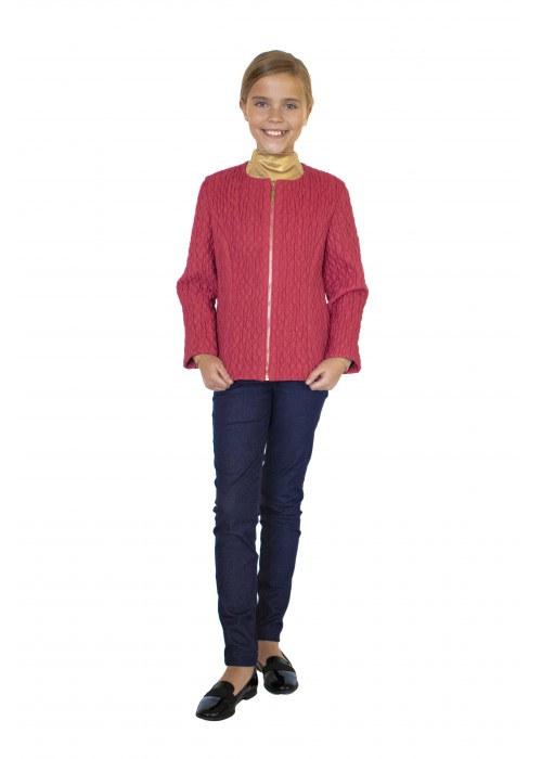 Jacket without collar red